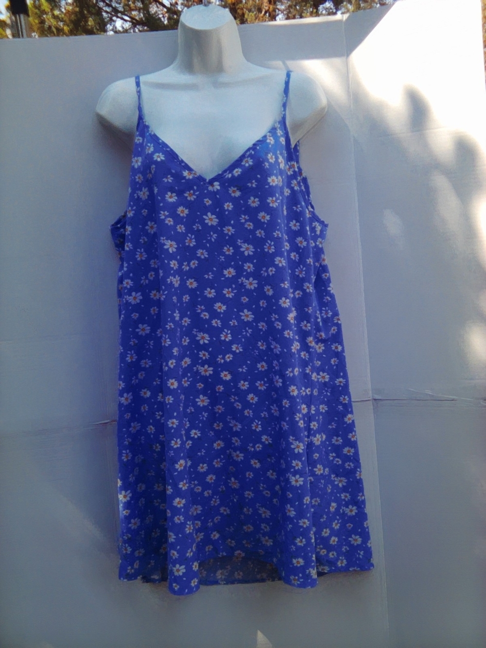 Women’s Blue Floral Slip Dress – Lightweight Cami